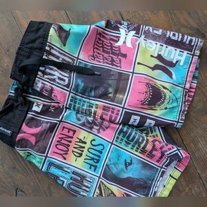 Hurley Colorful Graphic Surf Shorts